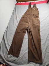 Vintage Dickies Canvas Bib Overalls Mens Size 34x30 Chocolate Brown Workwear