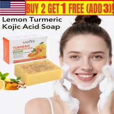 Turmeric  Kojic Acid Brightening Soap   Dark Spot Remover Glowing Skin Bar New