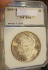 1879 S Morgan silver dollar-BU, PCI 10 digit code, 95% white, light toning 5181