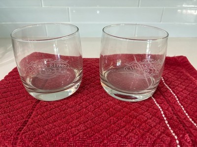 CHIVAS  REGAL WHISKEY TUMBLER ETCHED  LOGO  - 2 GLASSES