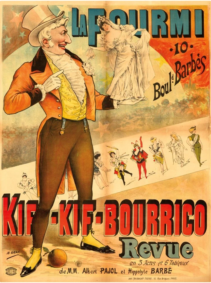 Original Vintage Poster La Fourmi Kif-Kif-Bourrico Revu Französisch 1896