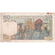 [#377379] French West Africa, 50 Francs, 1944-09-27, VF
