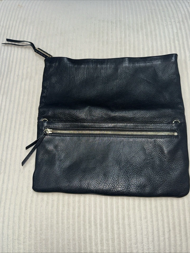 Stella & Dot Black Leather Purse Handbag Adjustable Clutch Shoulder Bag Soft - Image 3 of 4
