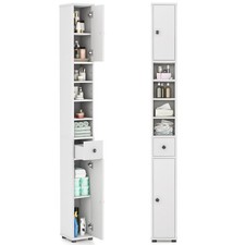 Tall Slim Bathroom Storage Cabinet, 71" Freestanding Bathroom Cabinet w/ 2 Do...