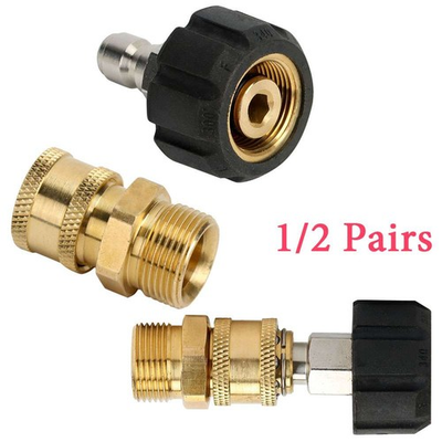 #ad 1 2 Pairs Pressure Washer Hose Connector Adapter Quick M22 to 1 4quot; Gun to Wand $11.58