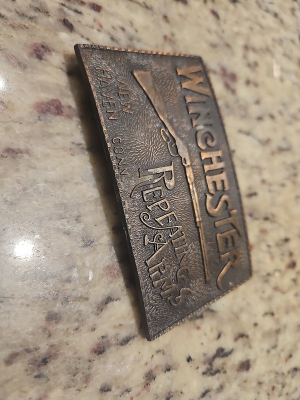 Vintage Winchester Repeating Arms New Haven Brass Belt Buckle