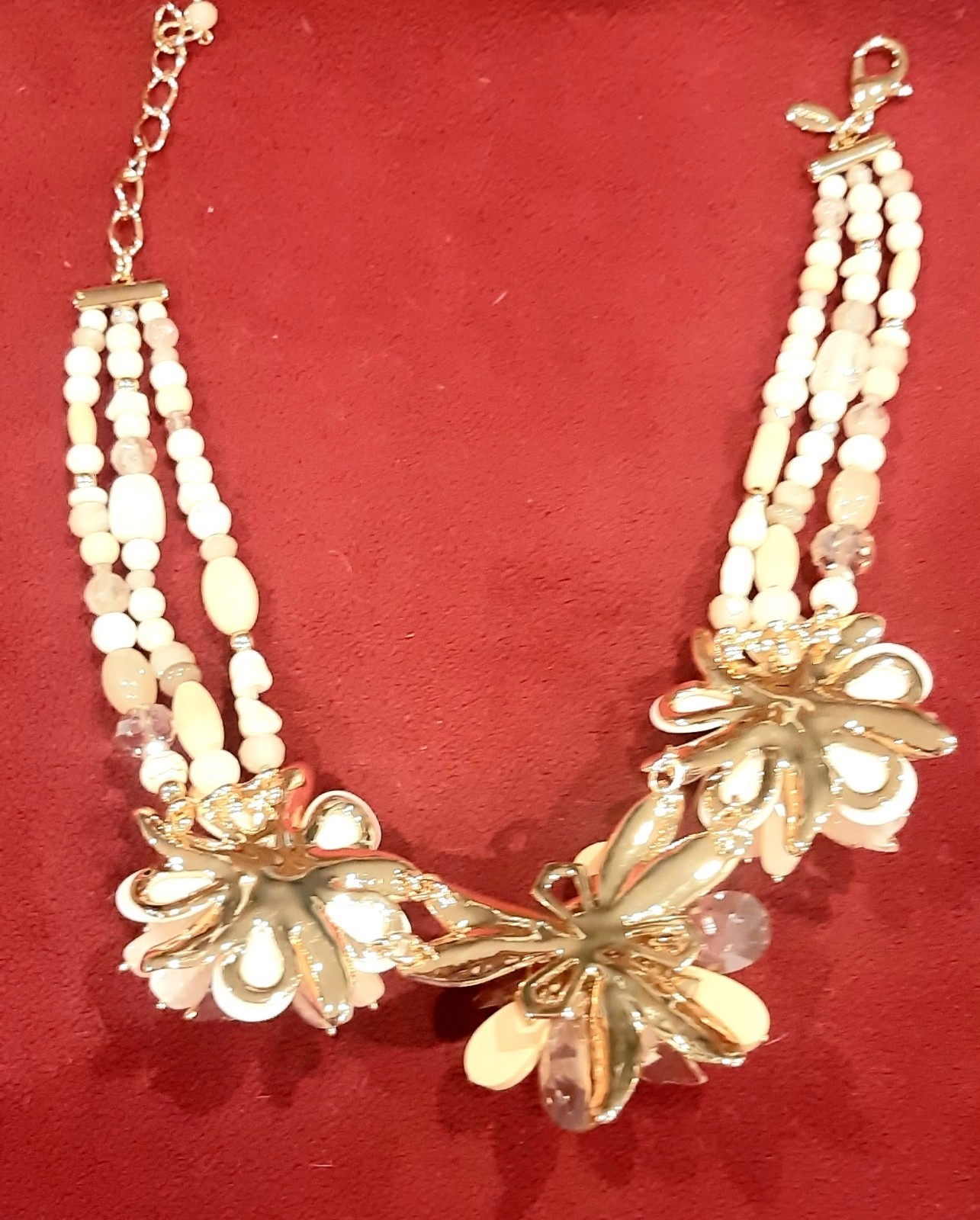 VTG Chico's Oversized STATEMENT Piece Necklace~Fl… - image 6