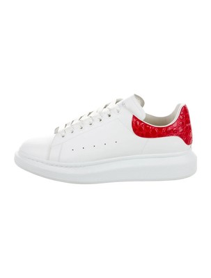Alexander McQueen Oversized Red Croc Effect Sneakers size 42EU/9US