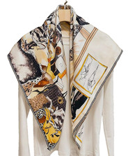 Sciarpa 35"x35" moda vetrina stampa pura seta twill gelso 14momme 88x88cm