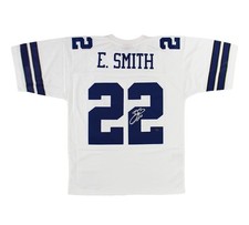 Emmitt Smith Signed Dallas Cowboys Mitchell & Ness Replica White NFL Jersey