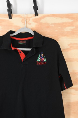 Rothaus Brewery Beer Embroidered Black Polo Shirt Mens Large - Picture 3 of 11