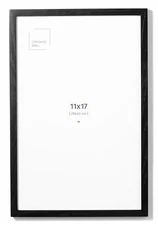  - - Solid Oak Wood Picture Frame - Lightweight, Versatile & 11x17 in Black