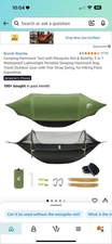 Rivenlo Camping Hammock Tent with Mosquito Net and RainFly, 3 in 1 Waterproof