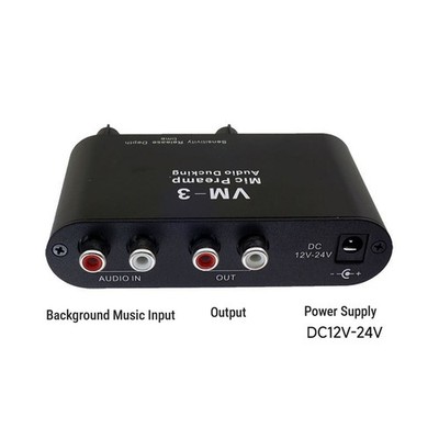 Microphone Preamp With Ducking Mic Gain Booster XLR 6.35mm 3.5mm Input For B HOT