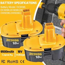 2 PACK 18V Battery For Dewalt 18 VOLT XRP DC9096 DC9098 Ni-MH DC9099 NEW