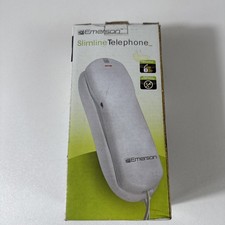 Emerson Slimline Desk Wall Phone Buttons LED Ringer EM-2116 White