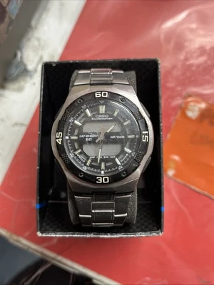 Casio AQ 164W Stainless Steel dual-time analog-digital Sports Wristwatch