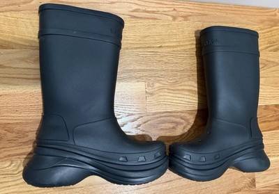 Balenciaga Women's Croc Boot in Black EU Size 40 US size 10