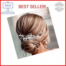 Casdre Crystal Bride Wedding Hair Comb Rhinestone Bridal Hair Piece Flower Hair