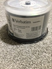 Verbatim DVD R DL 8.5GB 8X DataLife Plus White Inkjet Printable 50pk 98319