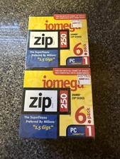 LOT of 2 -NEW SEALED PACK of 6 Iomega 250MB Zip Disks Formatted for PC