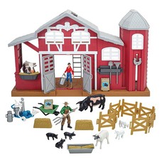 Big Country Toys 1/20 38-Piece Dairy Barn Playset with Animals Accessories 506