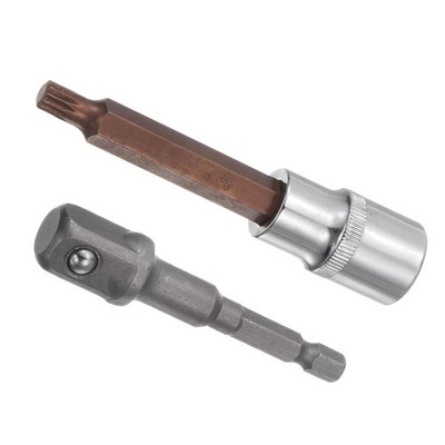 M8 Spline Bit Socket 1/2'' Impact Bit Socket and Hex Adapter for Car Machinery