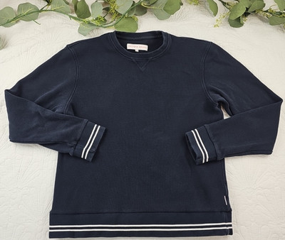 Orlebar Brown Men's Blue Waffle Crewneck Sweatshirt Size XL