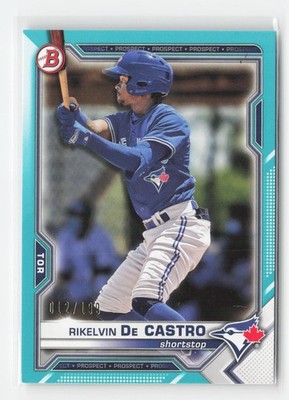 2021 Bowman Draft #BD-188 Rikelvin De Castro Aqua #/199 B17