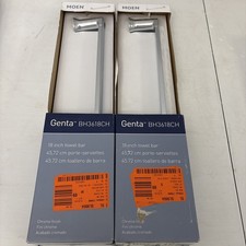  2 PACK MOEN Genta 18 inch Towel Bar in Chrome BH3618CH