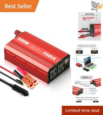 500W Power Inverter 12V to 110V Dual USB AC Outlets for Vehicles Camping