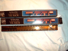 Two VTG SWANK Wood  Brass 36 hook Automatic Tie Racks NIP NOS no 98-4540