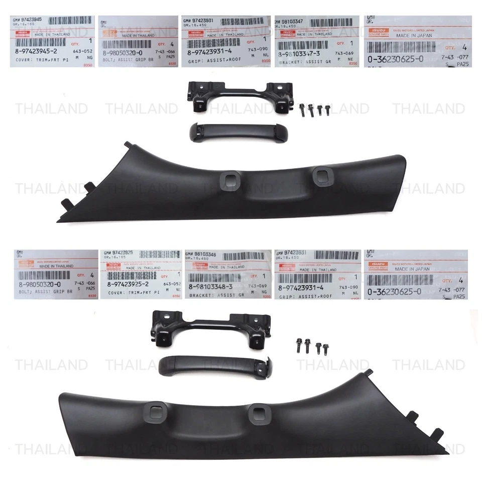 Borde de pilar A delantero negro izquierdo+derecho para camioneta Isuzu/Holden D-Max Dmax 2012-2019 Foto 2 de 4