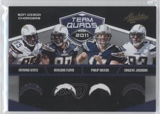 2011 Absolute Memorabilia 27/50 Vincent Jackson Antonio Gates Malcom Floyd 0b2