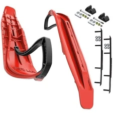 Slydog Attack 7" Lava Red Skis w/10" Round Bar Complete Kit Yamaha Trailing Arm