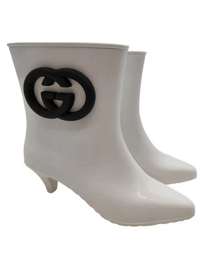 GUCCI Botte en caoutchouc Dames Botte haute T EU 37 blanc élégant - Photo 1/4