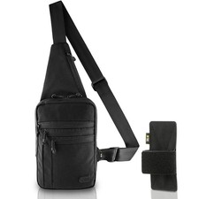 Concealed Carry Sling Bag for Men Women - Tactical Crossbody EDC Chest Pack, H