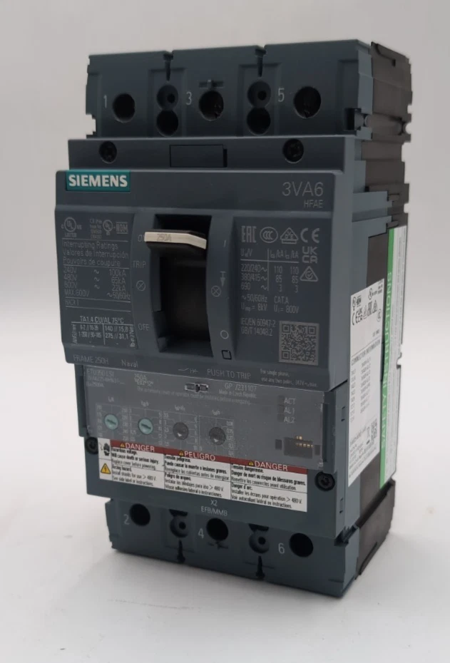 Siemens 3VA6225-6HN31-0AA0 Circuit Breaker 250A 3P 600V 3PH LSI Trip NEW
