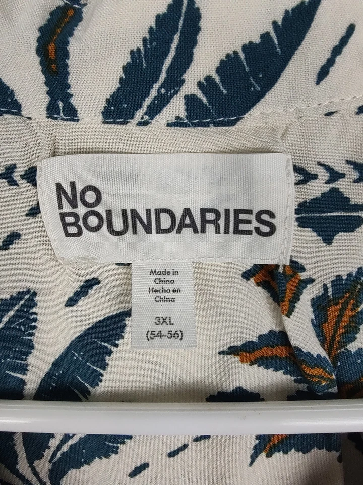 Рубашка мужская без границ 3XL синяя бежевая черная вискоза гавайская пальма пляжная - Изображение 4 из 4