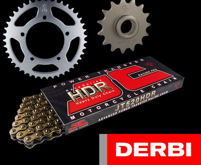 Derbi 125 Senda Baja R Enduro 06-08 GOLD Heavy Duty HDR Chain & Sprocket Set Kit