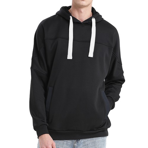Fleece Hoodie Jumper Pullover Sweatshirt Contrast Drawstring Winter Regular fit - Picture 22 of 49