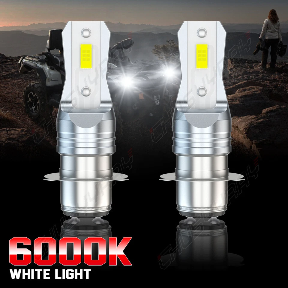 Para Honda Rincon 650 680 2003-2015 2X H6 Faros LED Bombillas 6000K Blanco Foto 4 de 4