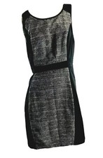 NWT ELLE Gray Black Tweed Sheath Dress Sleeveless Lined Sleeveless Career Work