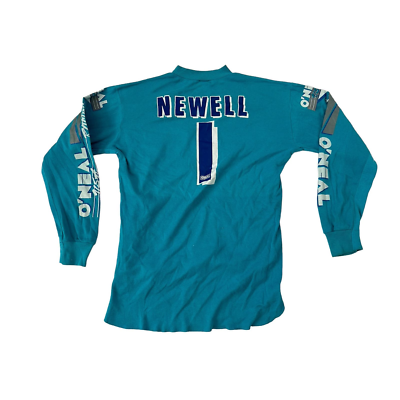 Nike o'neal ユニフォーム XXL 水色 Vintage 80s 90s O'Neal Newell #1 USA Large L/S Motocross Jersey