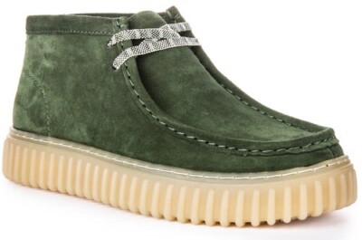 Clarks Torhill Hi Ankle Chukka Mens Suede Boots Shoes Size 8 M Green 78268