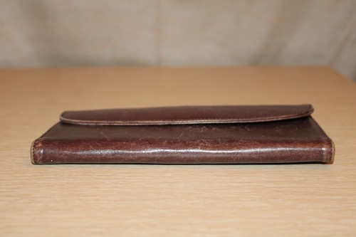COACH Water Buffalo Brown Leather Envelope Snap Wallet Checkbook #4859 Vintage - Picture 7 of 11