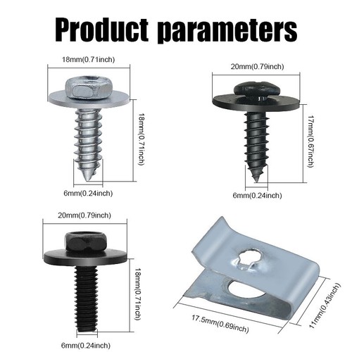 50Pcs Engine Splash Shield Fender Bumper Screws Clips Rivet Fastener For Toyota - Bild 4 von 13