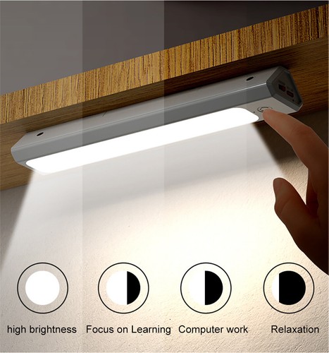 LED Motion Sensor Under Cabinet Closet Light USB Rechargeable Kitchen Lamp Strip - Picture 7 of 14