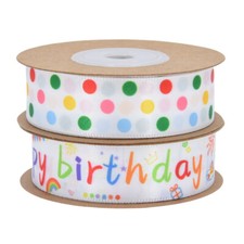10 Yards Birthday Ribbon Baby Gift Wrap Tape Binding Flat Cord Rope Tie Colorful