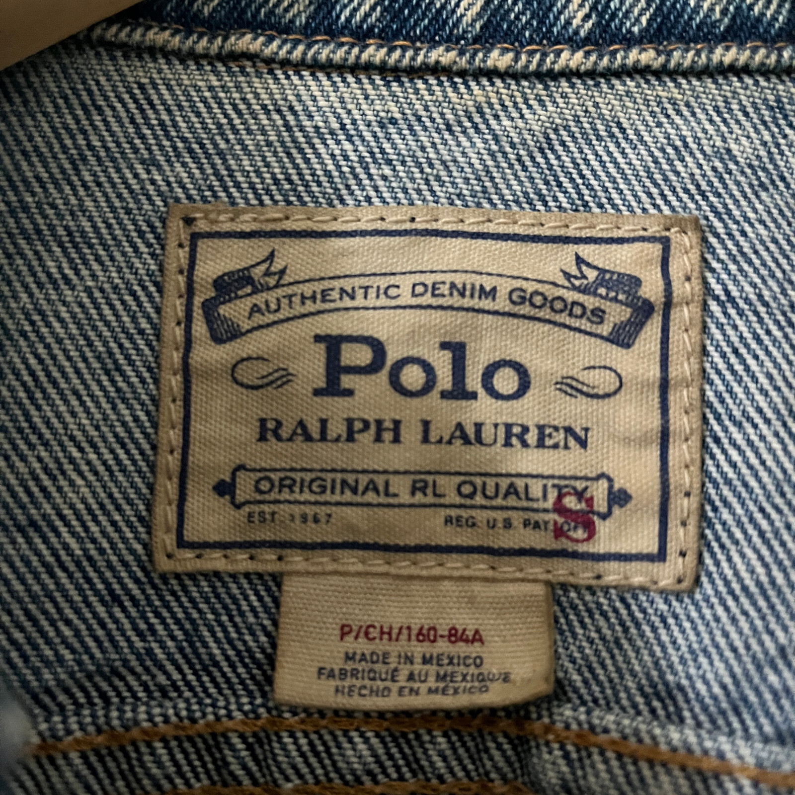 Polo Ralph Lauren Pony Logo Donna Denim Jeans Camionista Giacca Taglia S